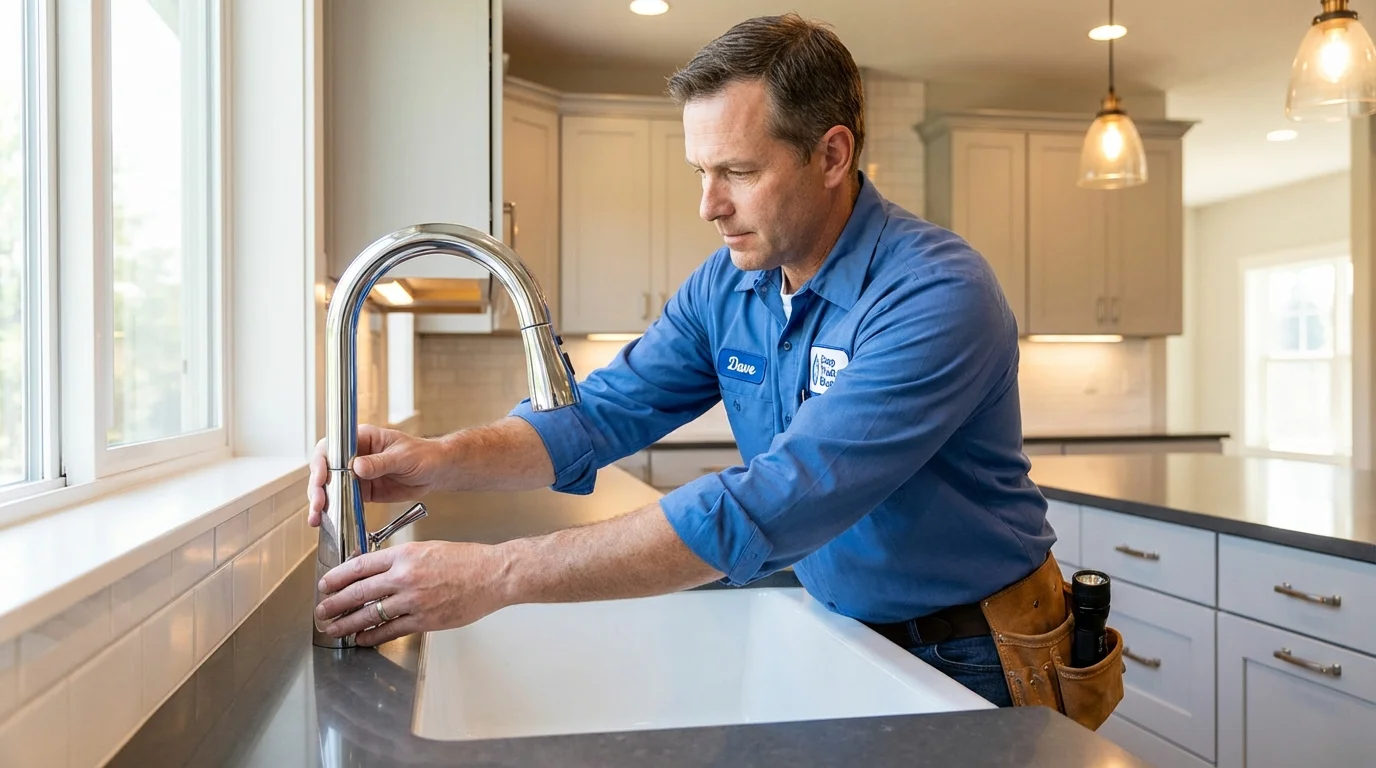 Kitchen faucet installation by Johns Plumbing LLC in Toulon