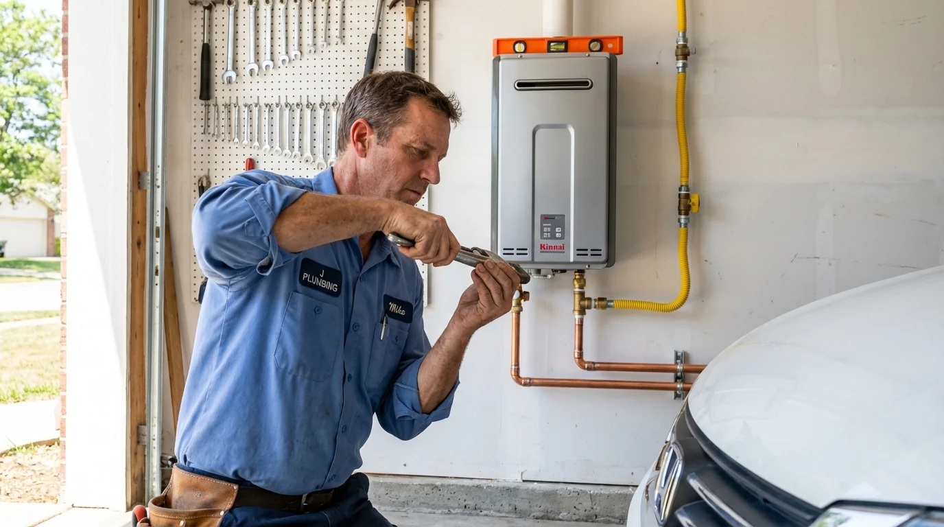 Tankless water heater installation by a Johns Plumbing LLC plumber in Toulon